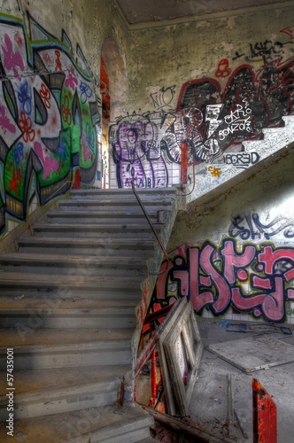 Stairs in an abandoned hospital © Stefan Schierle