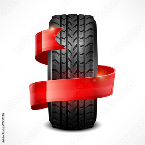 Black rubber tire