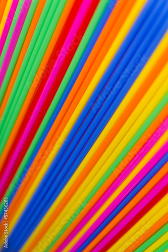 Close-up texture of many colorful tubes that the focus blur
