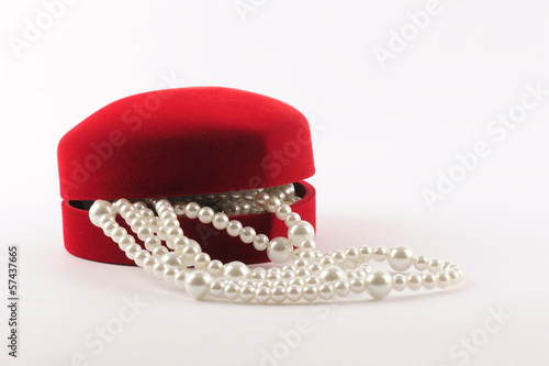 Pearls in luxury red box