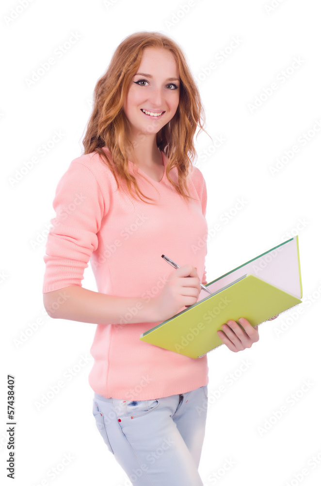 Young student isolated on the white Young student isolated on the white
