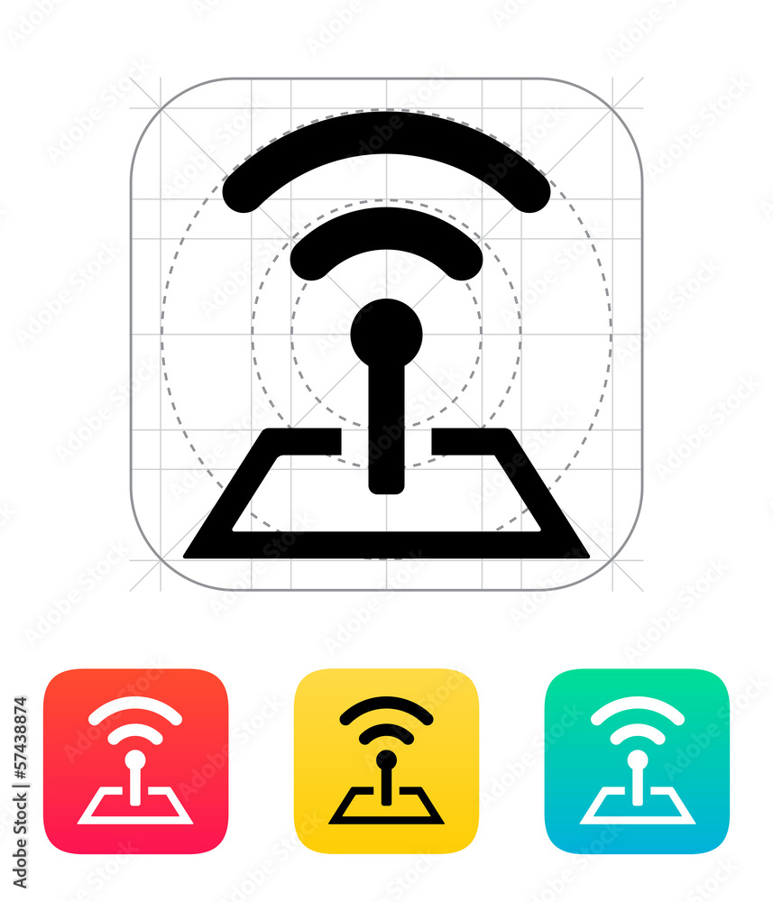 Radio tower base icon. Radio tower base icon.