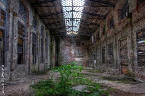 Abandoned old factory hall