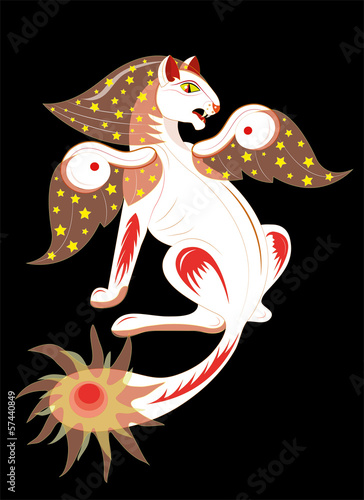 Space cat with wings.