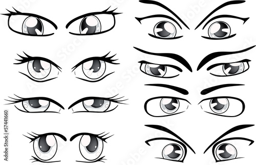 The complete set of the drawn eyes