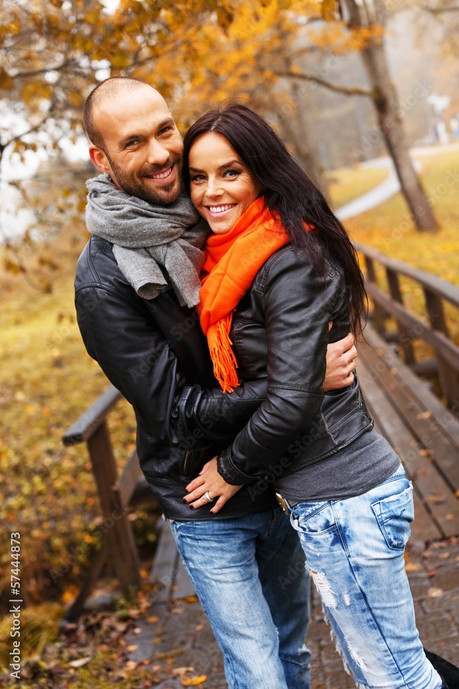 Fototapeta premium Happy middle-aged couple outdoors