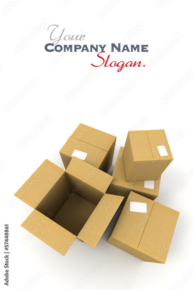 Fototapeta premium Open and closed cartons