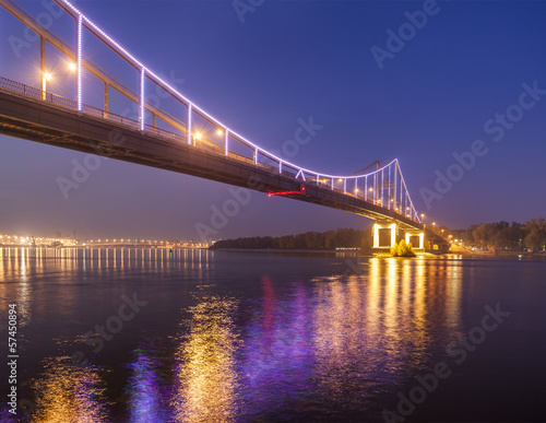 Footbridge in autumn Kiev