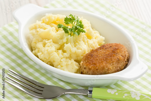 Mashed potato and fishcake