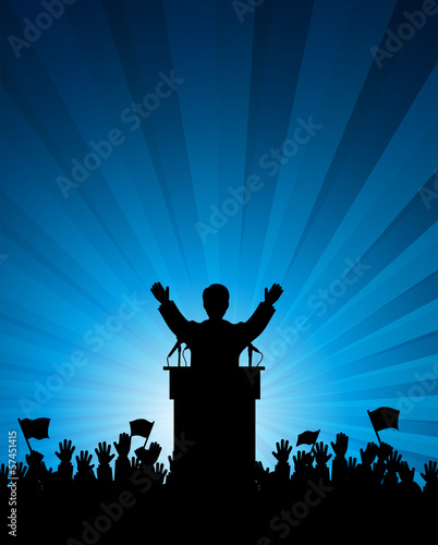 silhouette of the person among public