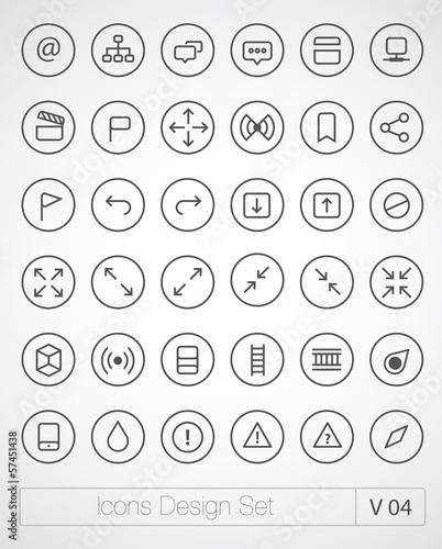 Vector thin icons set. Simple line icons. Ultra thin. Volume 4