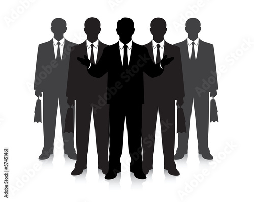 group of businessmen on a white background