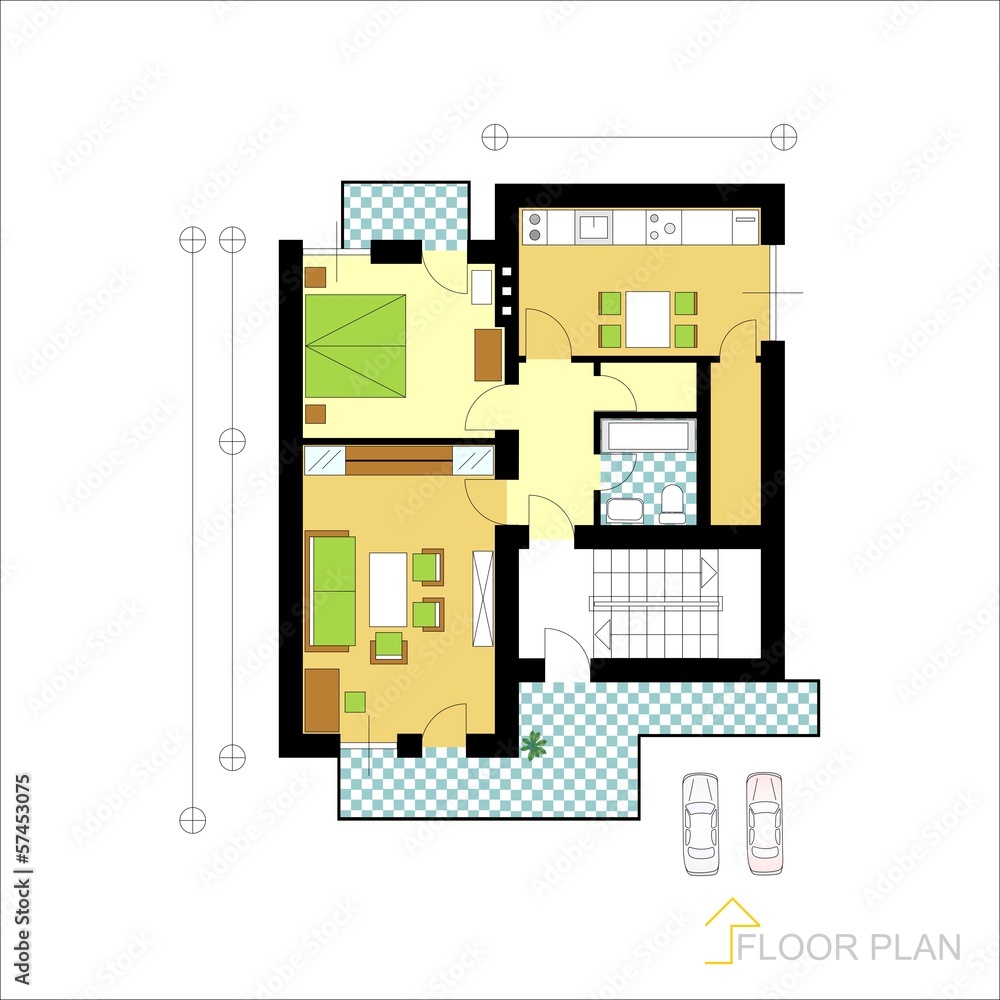 Architectural vector apartment floor plan Architectural vector apartment floor plan