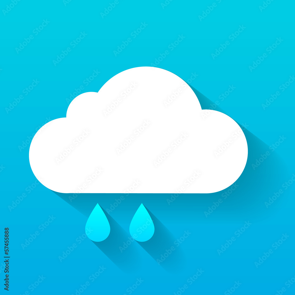 Day cloud and rain drops isolated on blue Day cloud and rain drops isolated on blue