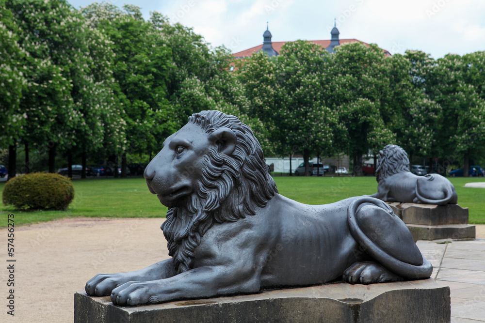 Lion statue, symbol of Braunschweig, Germany