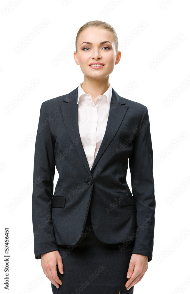 Half-length portrait of businesswoman, isolated Half-length portrait of businesswoman, isolated