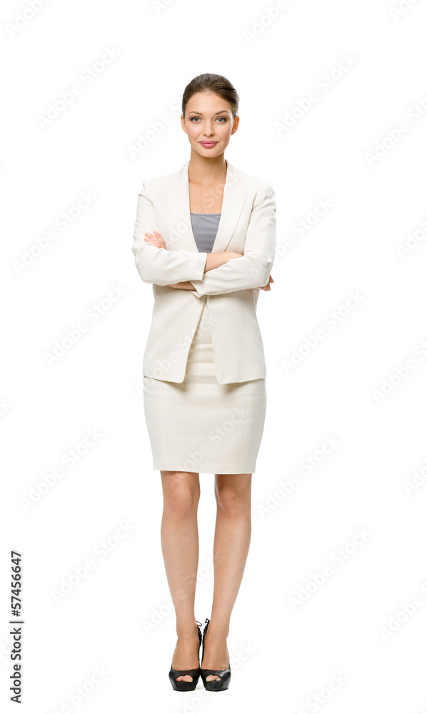 Full-length portrait of businesswoman with her hands crossed Full-length portrait of businesswoman with her hands crossed