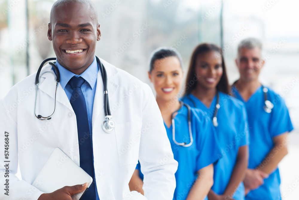young african american doctor and colleagues young african american doctor and colleagues