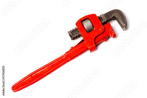 Tools - end pipe wrench isolated with clipping path photo