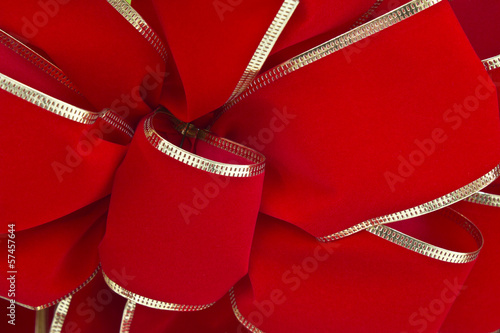 Traditional Red Christmas Ribbon For Wallpaper or Background