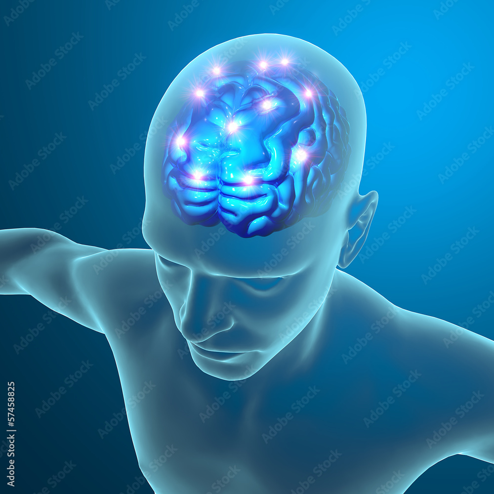 Obraz premium Cervello neuroni sinapsi