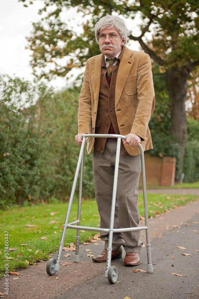 Old Man Walking With Zimmer Frame Stock Photo Adobe Stock