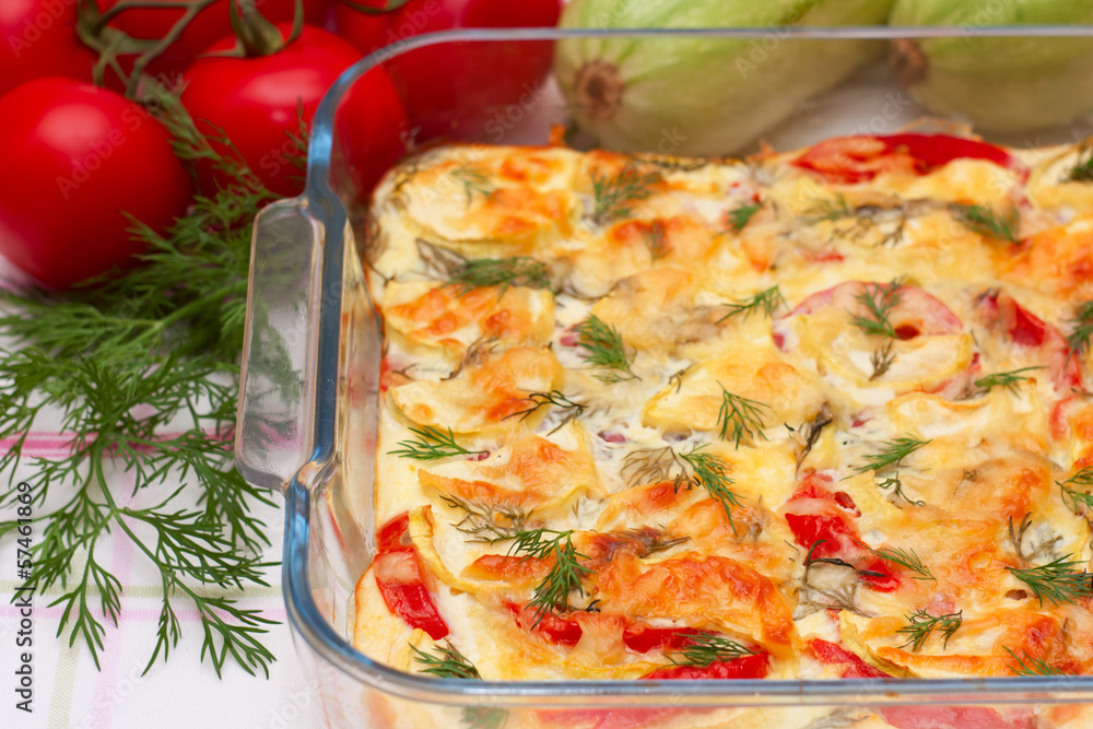 Delicious vegetables gratin