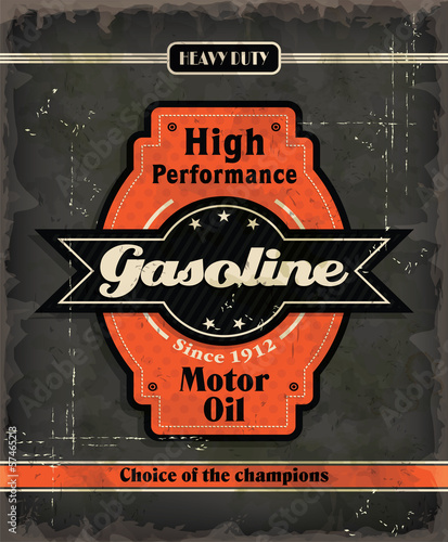Vintage Gasoline motor oil poster design