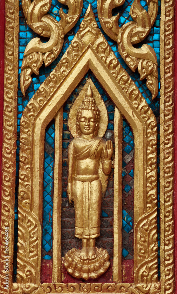 Native Thai style of pattern on window  temple