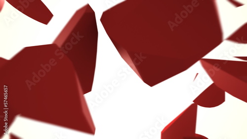 Breaken heart on a white background slow motion