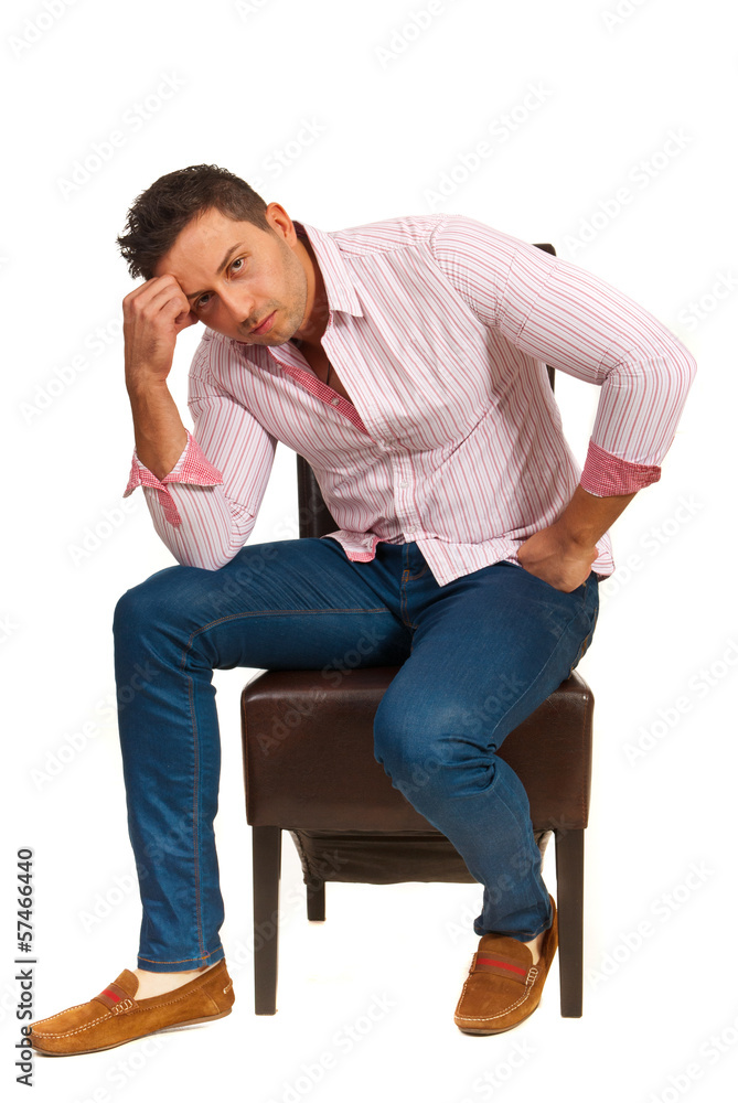 Sad casual man Sad casual man