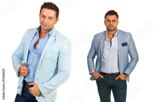 Attractive men in casual suits