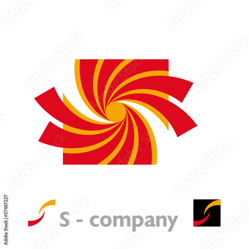 Vector logo sun, letter S