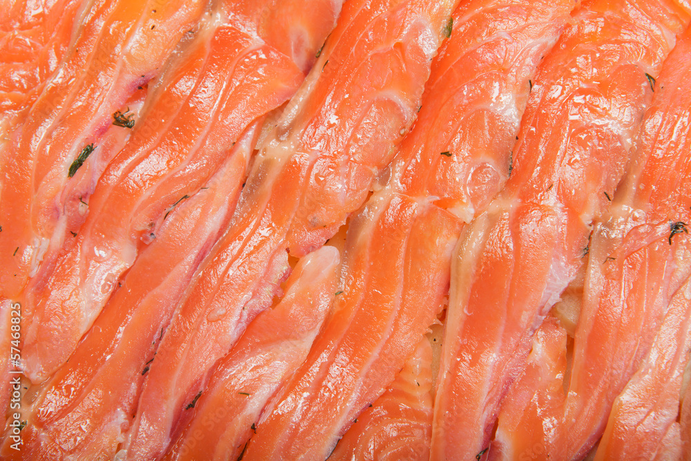 Thin slices of salmon