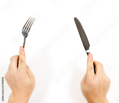 Hands and cutlery