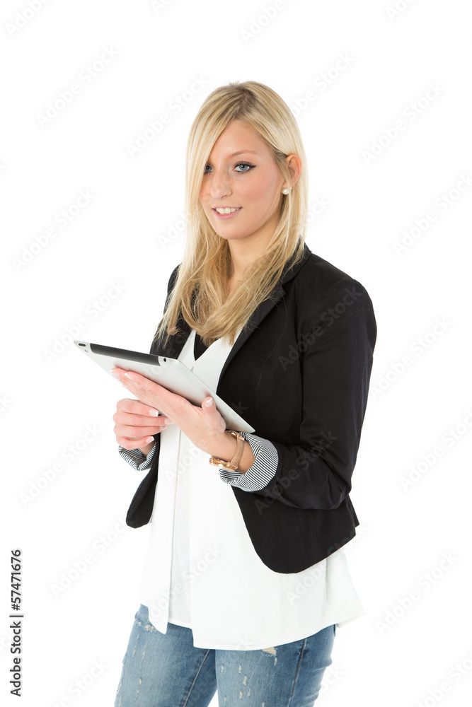 Hübsche Frau mit Tablet Computer Hübsche Frau mit Tablet Computer