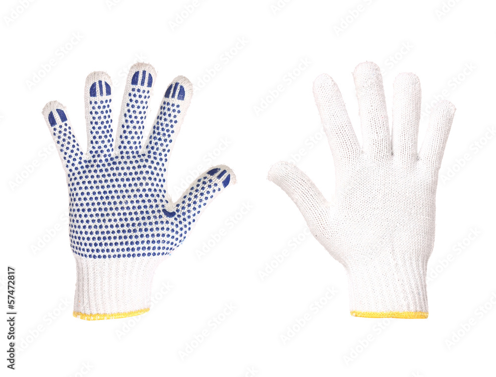 Work gloves blue and white