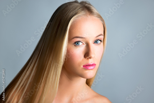 Beautiful girl with a long hair