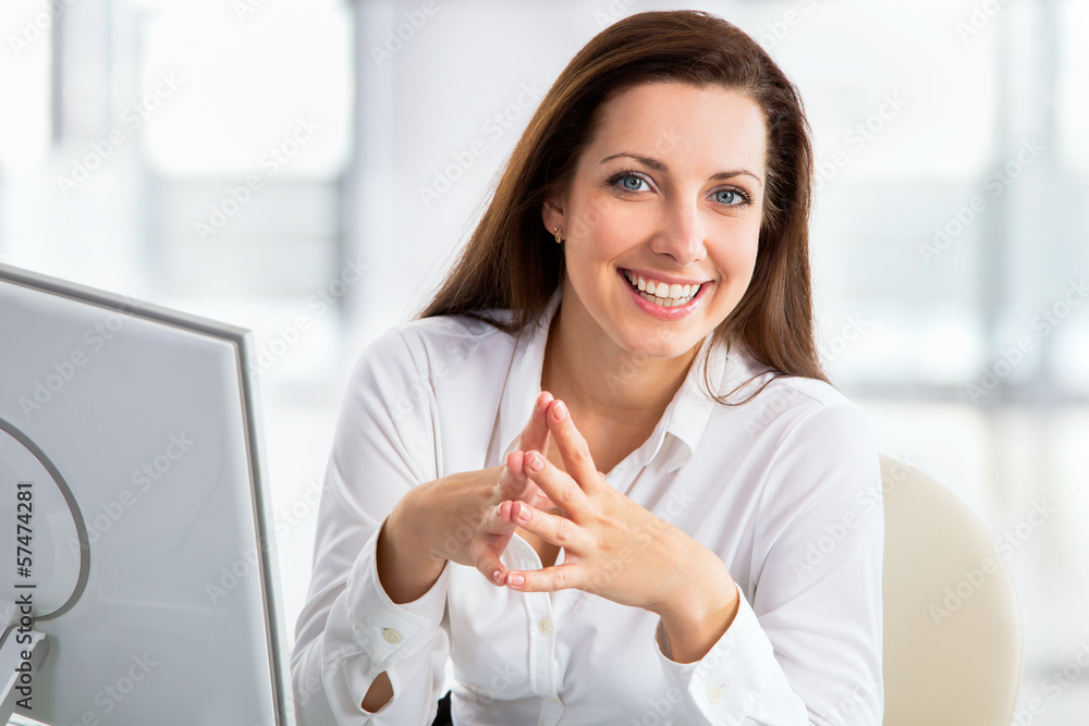 Business woman working with computer Business woman working with computer