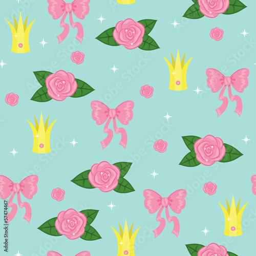 Seamless princess accessories wallpaper design