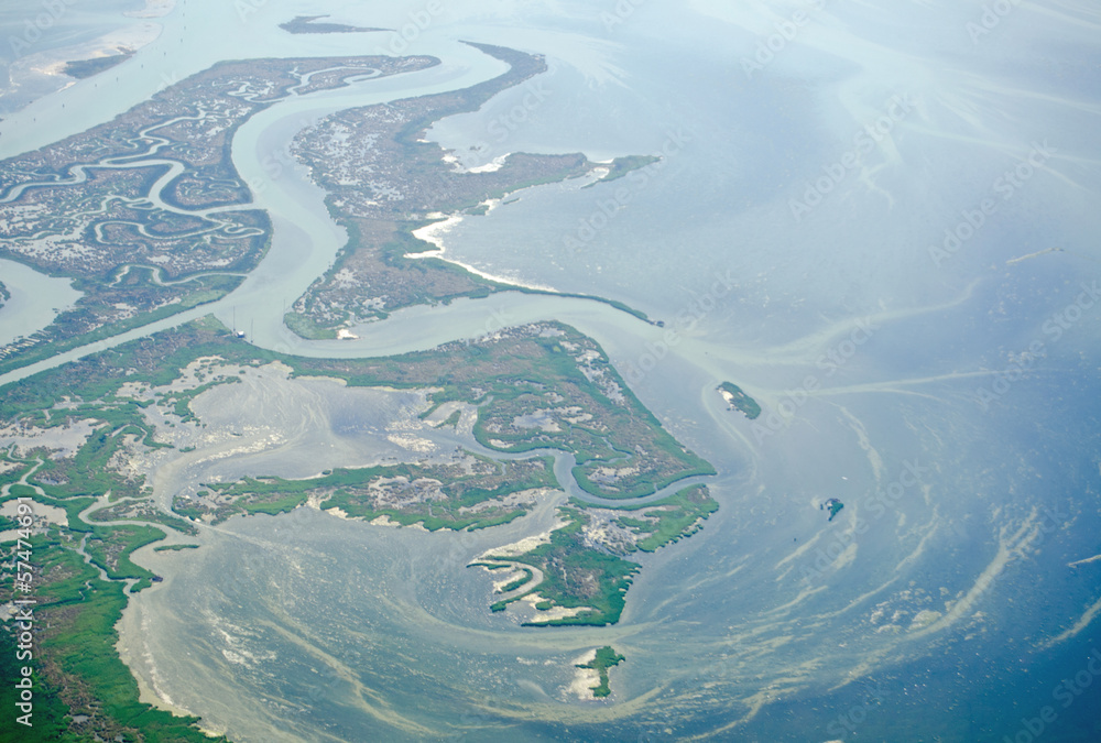 Fototapeta premium Venice Lagoon Islands, aerial view