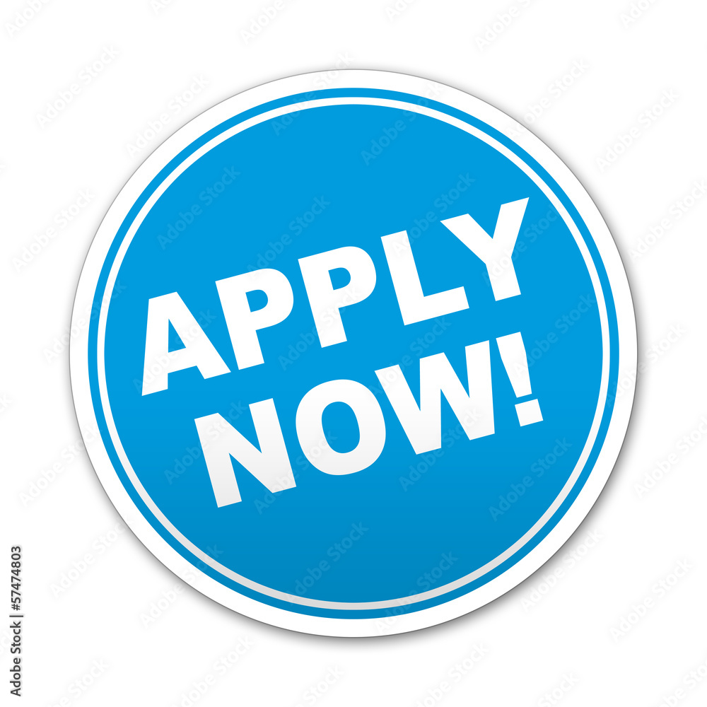 Etiqueta redonda texto APPLY NOW! Etiqueta redonda texto APPLY NOW!
