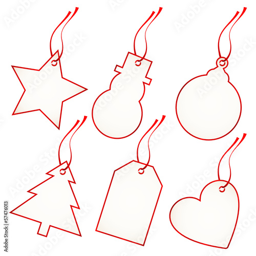Collection 6 Christmas Hangtags Red