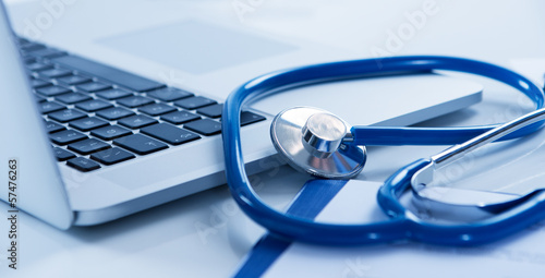 Laptop And Stethoscope