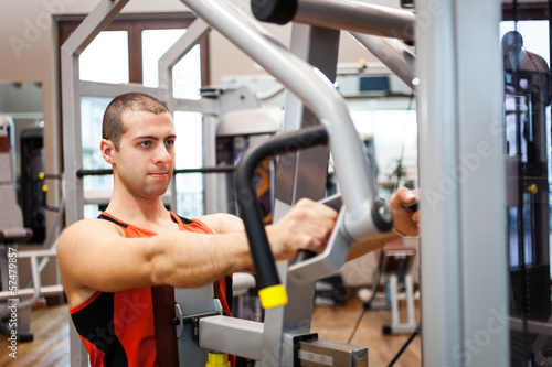 Man training in a fitness club