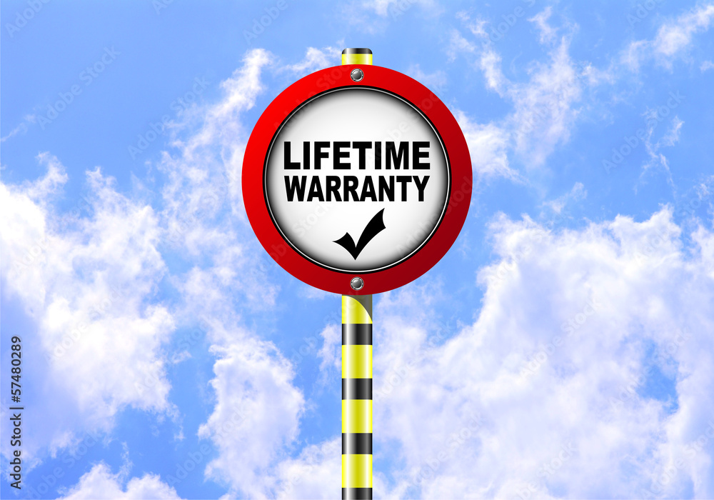 Fototapeta premium LIFETIME WARRANTY ROAD SIGN