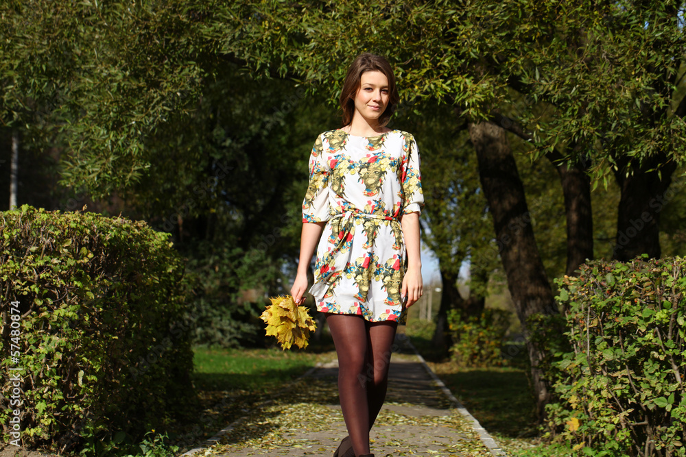 Beautiful woman in the autumn park Beautiful woman in the autumn park