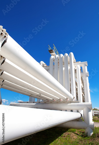 Industrial pipe with gas and oil and water