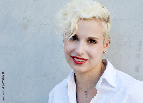 Woman with asymetrical Haircut photo