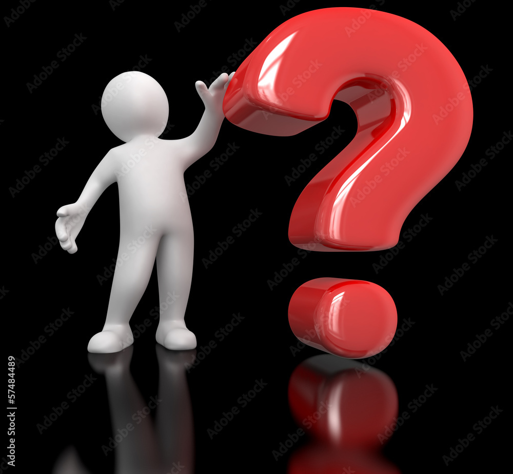 Man and question (clipping path included) Man and question (clipping path included)